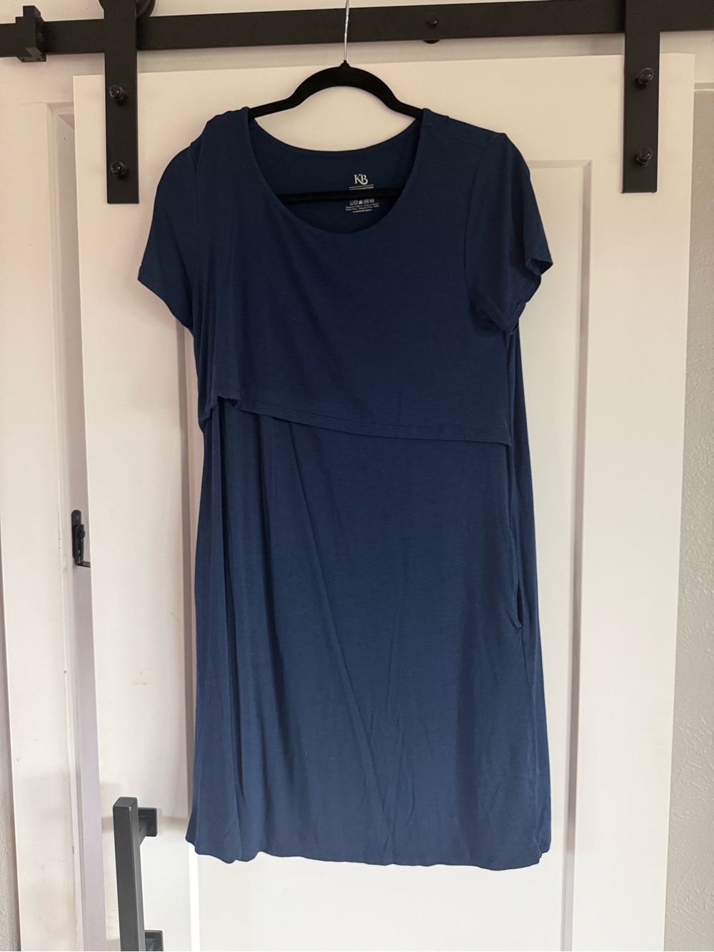 Kindred Bravely Navy Short-Sleeve Nursing Midi Dress